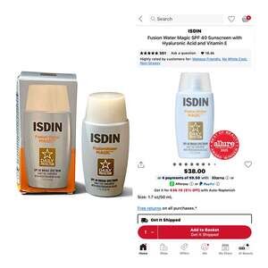 ISDIN Fusion Water Magic SPF 40 Sunscreen 1.7 oz / 50 mL. NIB!